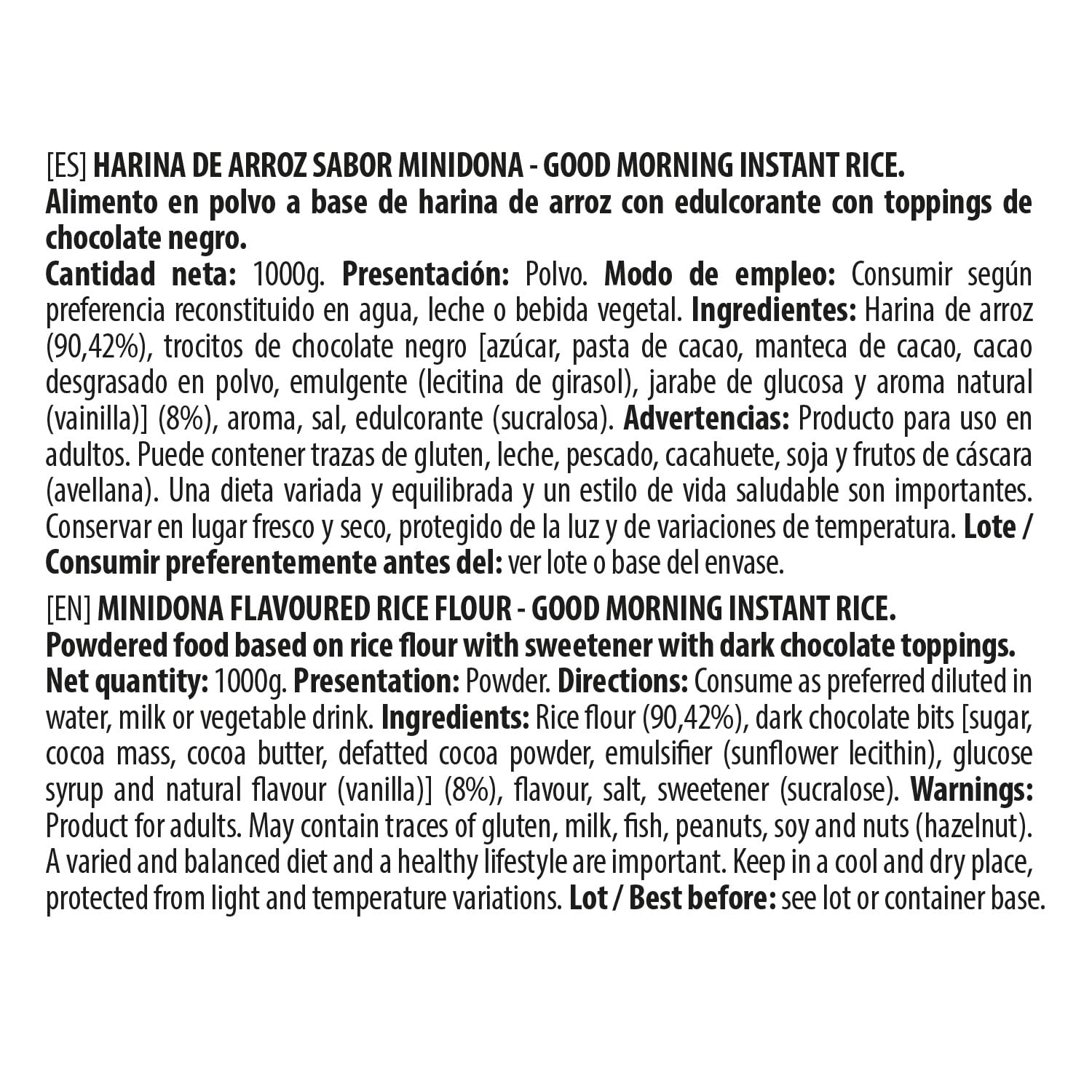 MAX PROTEIN - Crema de Arroz - Crema de Arroz Fitness 1000g – Fuente de Carbohidratos de Máxima Calidad para Masa Muscular – Ideal Pre Entreno y Post Entreno – Vegana y Sin Lactosa – Minidona — view 7