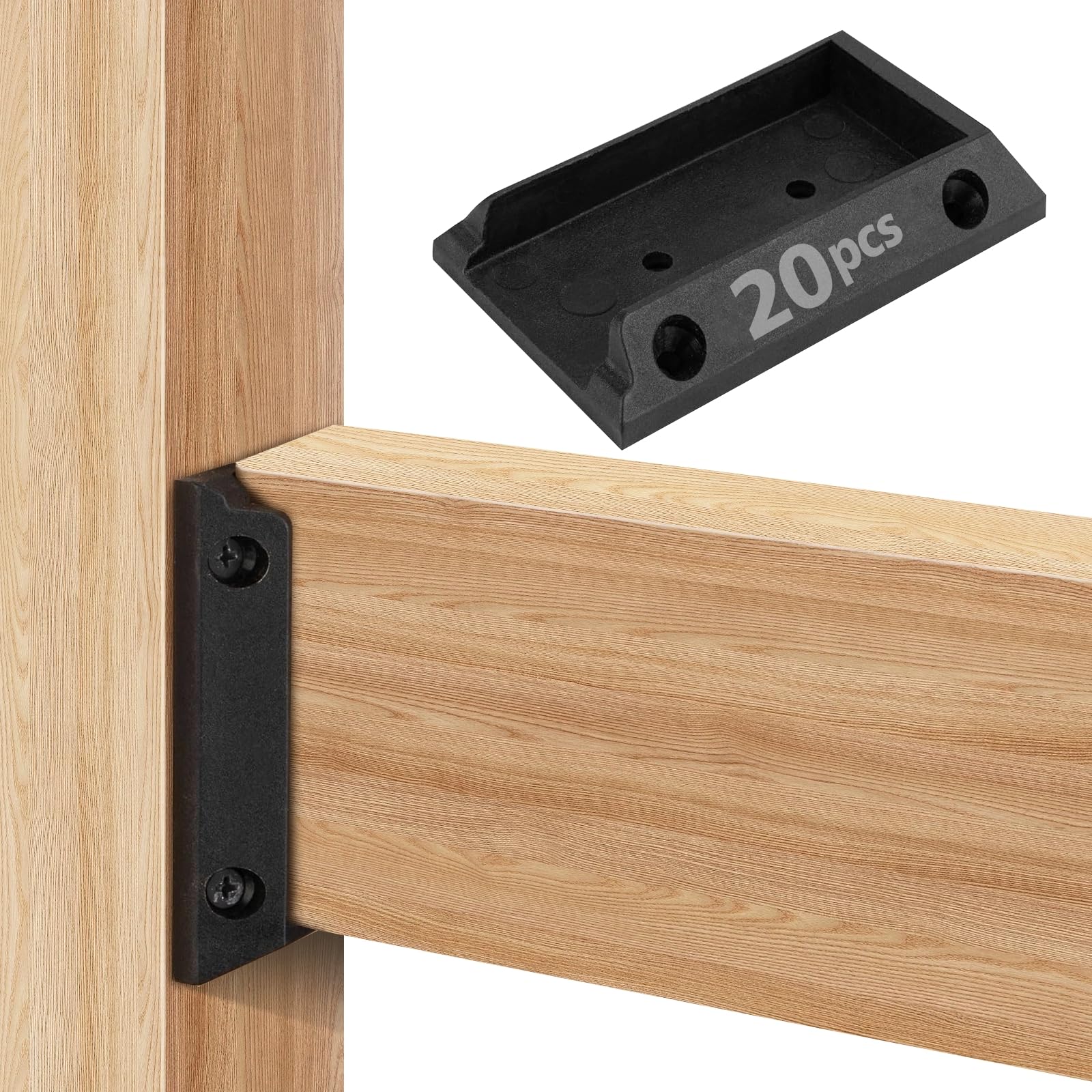 Conectores Barandilla Terraza Conectores Barandilla Cubierta Para Madera  2x4 - 20 Unidades + 160 Tornillos - Color Negro Conectores Nailon Cubierta, image size:1600x1600