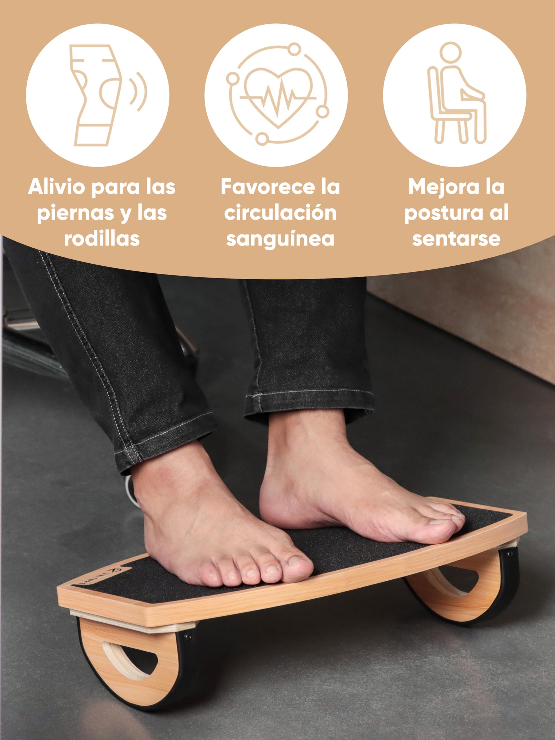 UNITURE Reposapies de Oficina Ergonómico [Para una mejor postura al sentarse] – Reposa Pies Trabajo Oficina, Apoya Pies Oficina, Reposapies Escritorio, Reposapiés