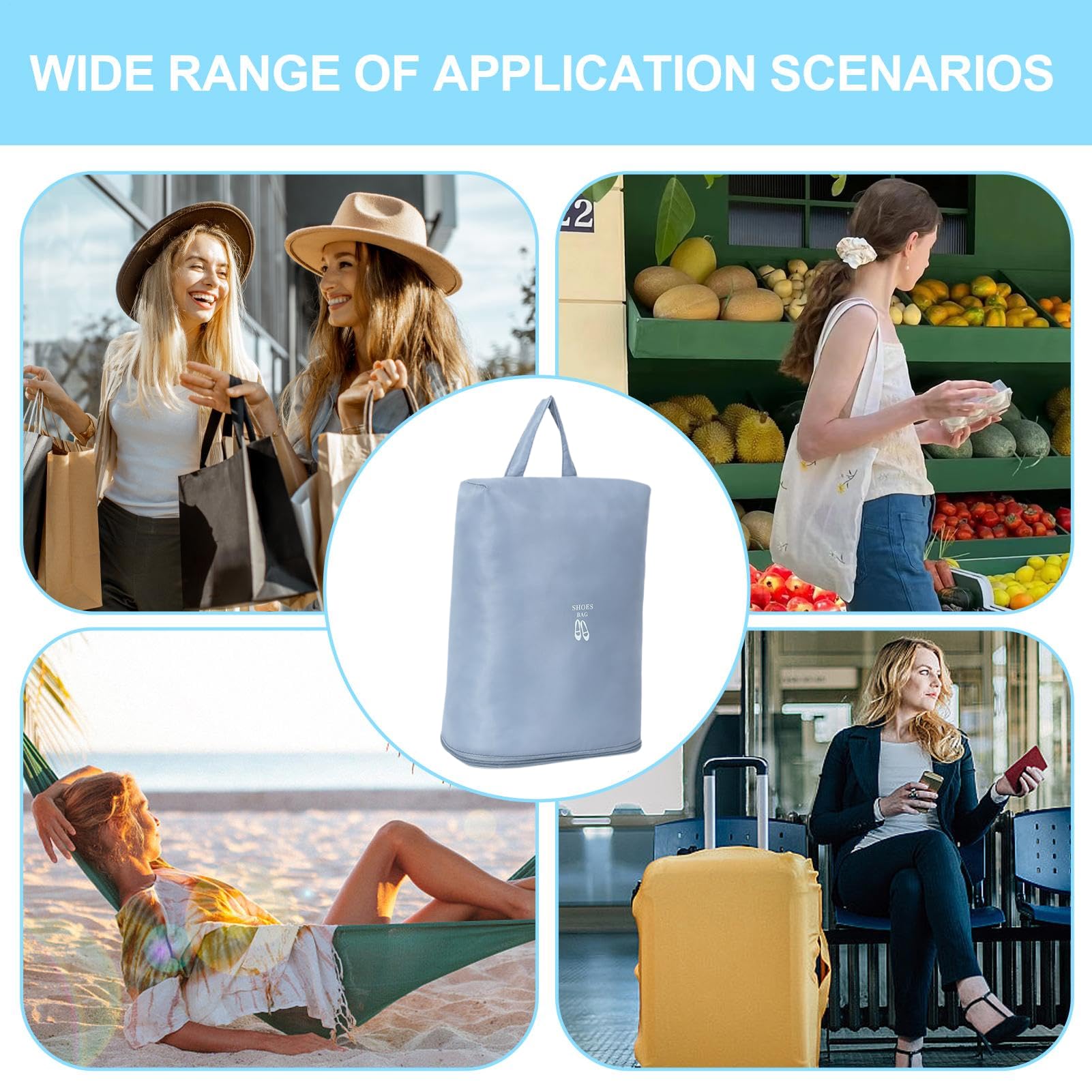 Bolsas para Zapatos De Viaje | Organizador Portátil para Calzado | Funda De Tela Oxford con Gran Capacidad para Viajes, Gimnasio, Deporte Y Lavandería