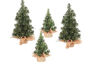 4-Pack Mini Pine Tree Christmas Decorations for Home Decor