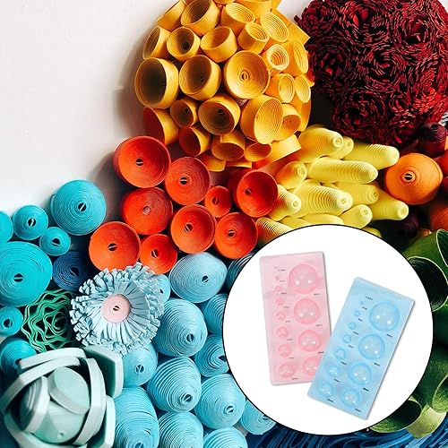 Miniatura 6 de ARTIBETTER 4 piezas de papel Quilling molde plástico Quilling herramientas 3D medias bolas molde para proyectos de manualidades DIY