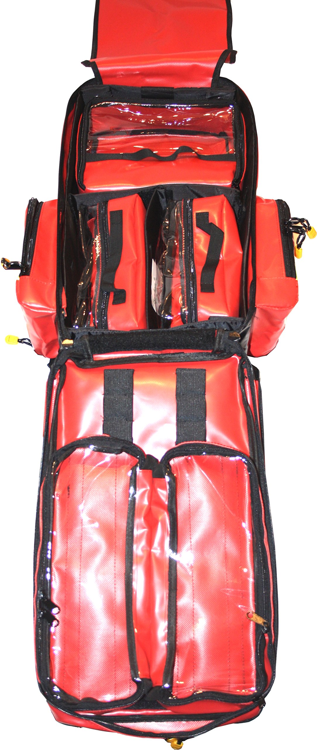 Medicus/Pro Notfallrucksack, leer, rote Plane mit gelben Reflexstreifen