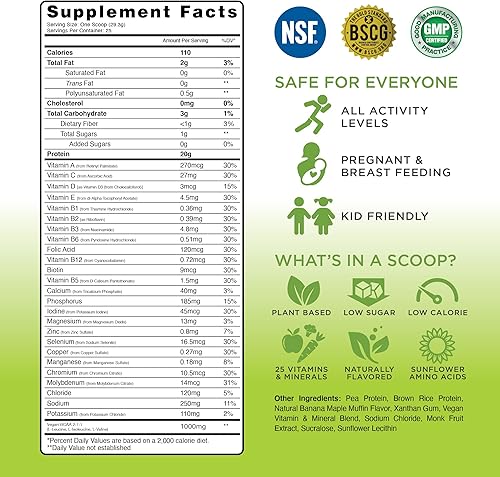 Miniatura 2 de TRU Proteína a base de plantas, BCAA, EAA, 0.71oz de proteína vegana, 100 calorías, 27 vitaminas, sin edulcorantes artificiales, 25 porciones