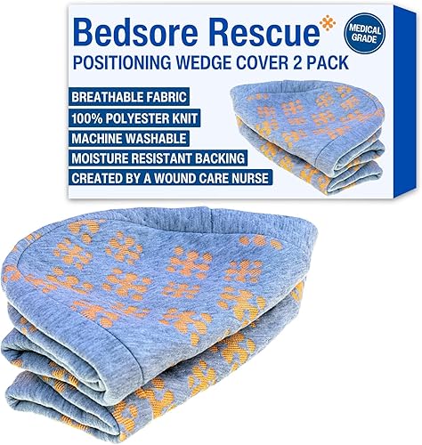 Bedsore Rescue Funda ajustable para cojín de cuña de posicionamiento  Paquete de 2 para cuñas de tamaño estándar y grande  Poliéster acolchado