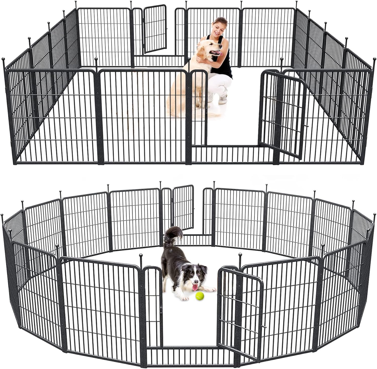 Dog Playpen Heavy Duty Metal 32”H 16 Panels Exercise, Pet Fence for Indoor/Outdoor