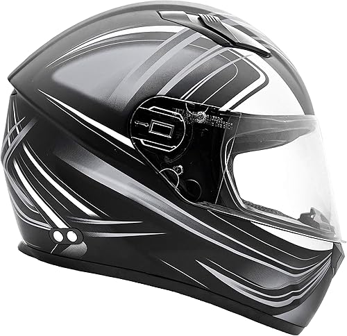 Typhoon Adult Full Face Motorcycle Helmet wDrop Down Sun Shield DOT Certified - Same Day Shipping (XSmall Size 21 - 21 12")