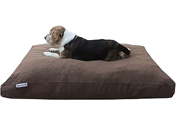 Dogbed4less Extra Large Memory Foam Dog Bed Pillow with Orthopedic Comfort + Waterproof Liner and Durable Pet Bed Denim Cover 47