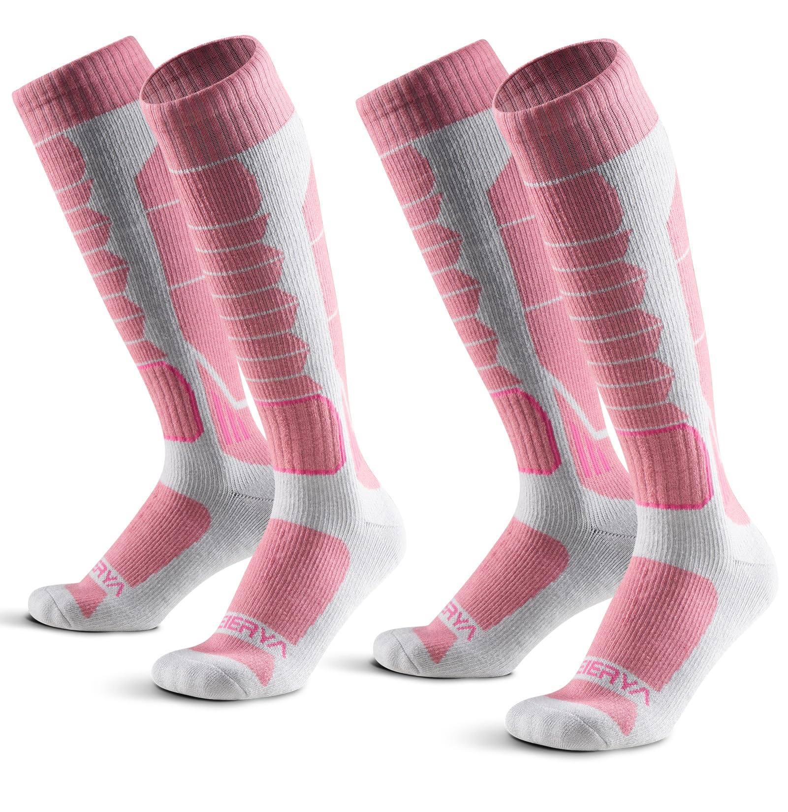 Merino Wool Ski Socks for Men, Women &amp; Youth - Over-the-Calf Full Cushion Thermal Snowboard Socks, Winter Performance