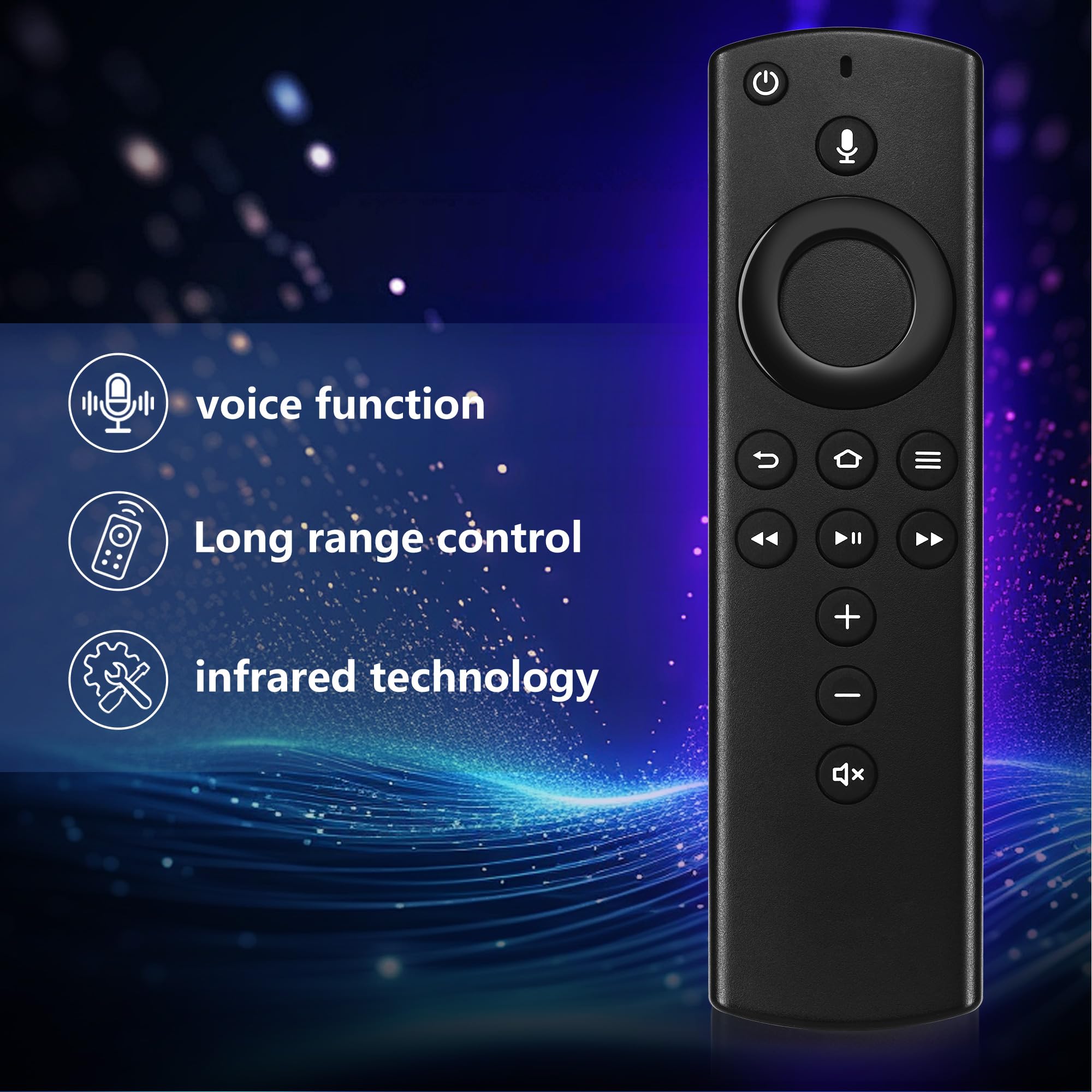 Replacement Remote Control Fit for Fire 3rd Gen Smart TV 3rd Gen/TV Cube (1st Gen/2nd Gen)/ TV Stick (2nd Gen/4K/Lite/2020 Release), Not Compatible with Insignia-Pioneer Smart TV - 5