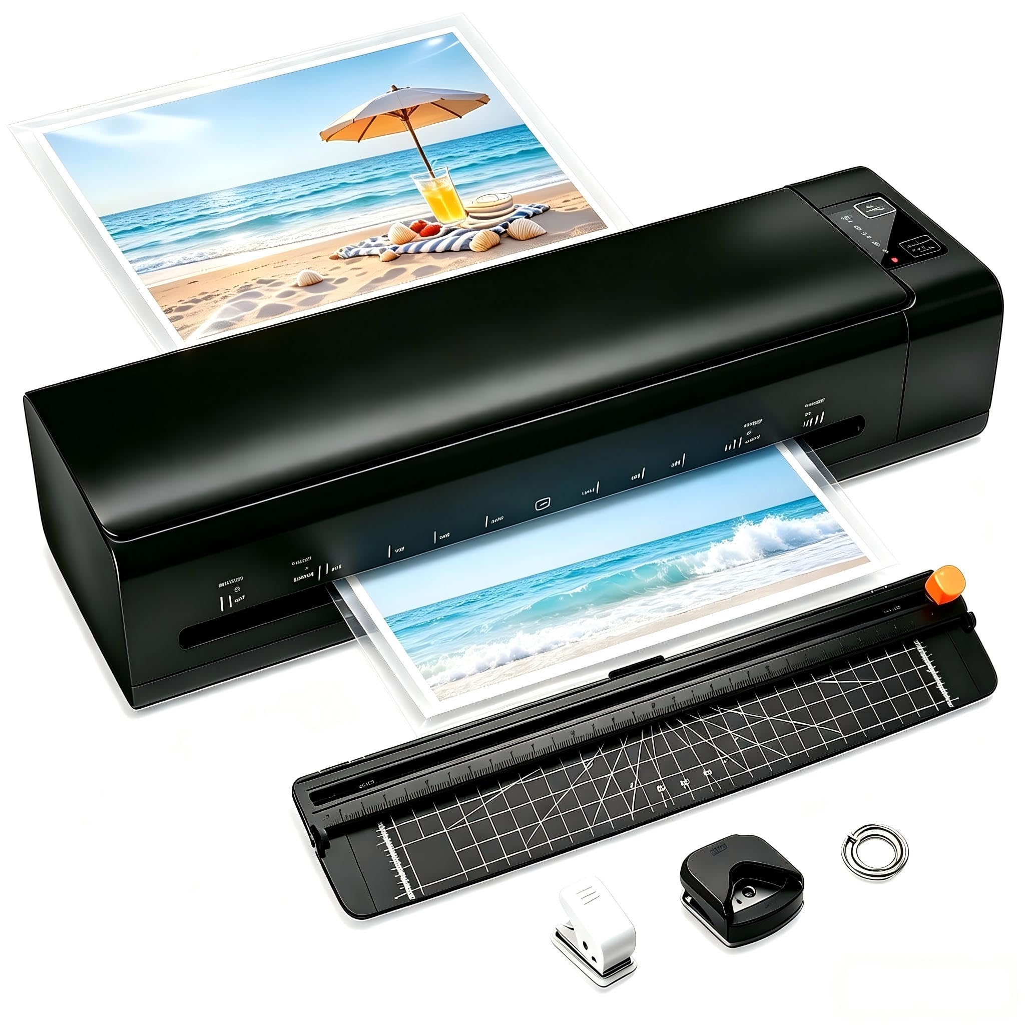 Laminator Machine, A3 Laminator with Pouches for Hot & Cold Laminating Machine, 6-in-1 Features Fast 60S Warm Technology, Max 13 Inch Width and ABS Never-Jam Design for Home, Office or School Use