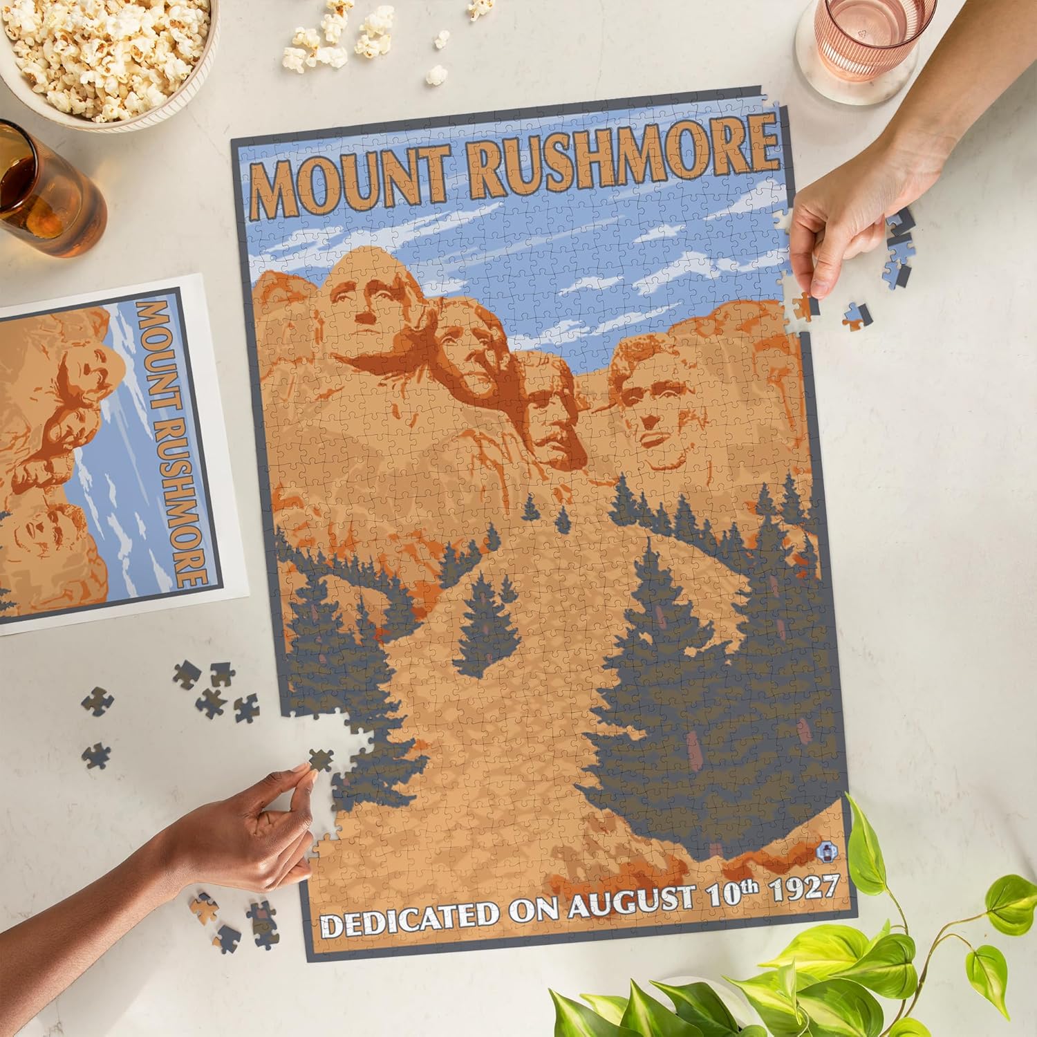 Lantern Press Mt Rushmore National Memorial, South Dakota 1000 Piece Jigsaw Puzzle for Adults, Made in USA with Reference Poster