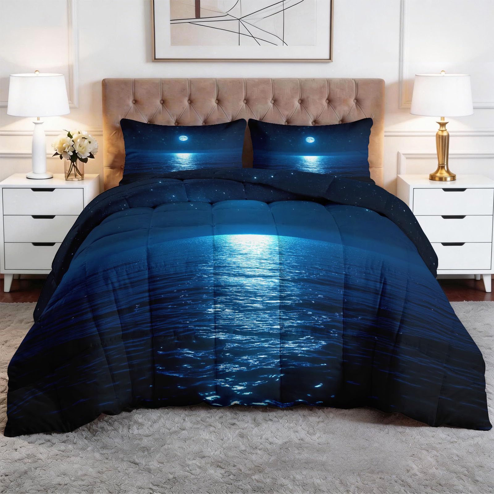 Edredón de 135 x 200 cm, para las 4 estaciones, diseño de cielo de fantasía, reversible, suave, para todo el año, ondas, rayas, cielo nocturno, galaxia, edredón sin funda utilizable, lavable, con