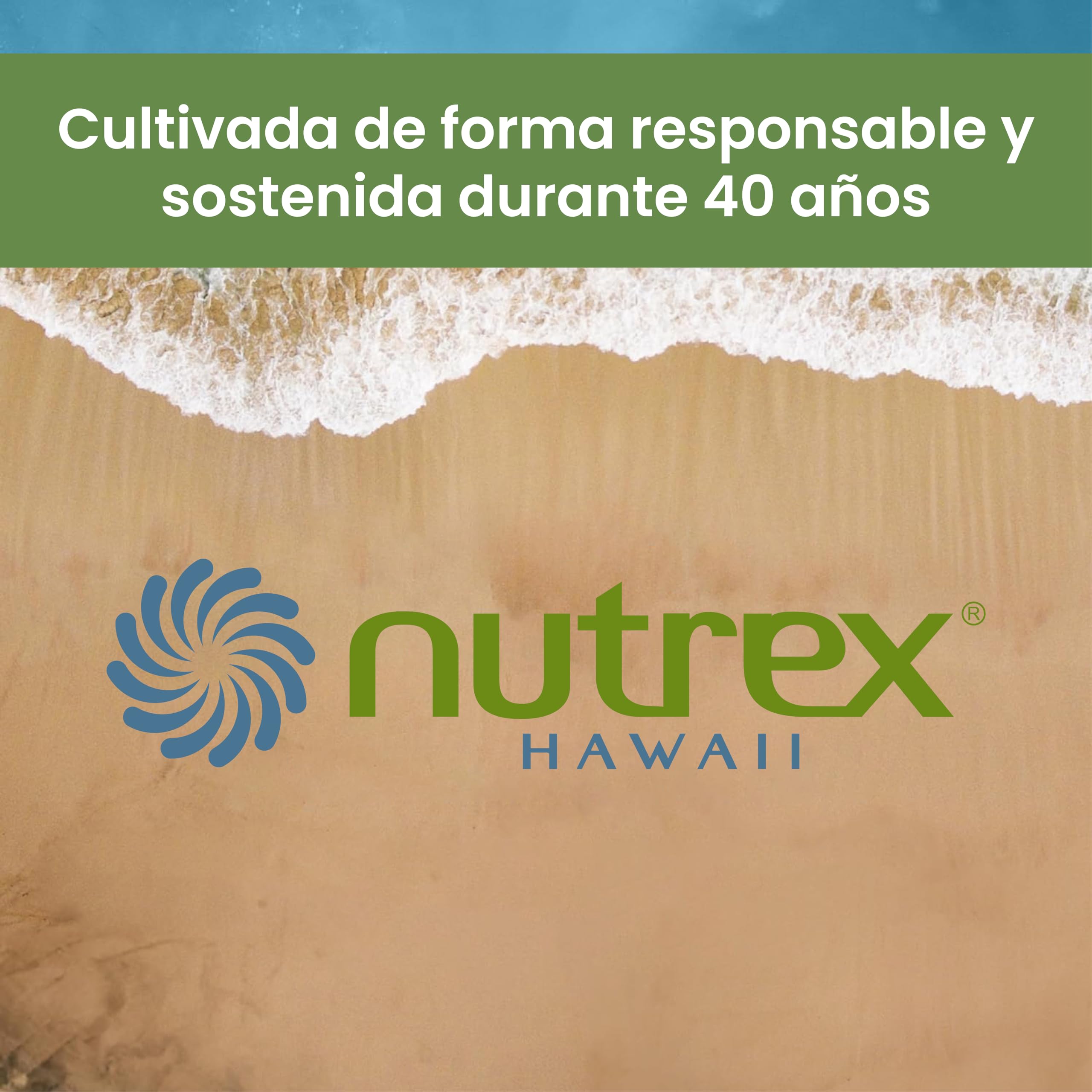 Nutrex Hawaii, Pure Hawaiian Spirulina, 454g Polvo Vegano, Probado en Laboratorio, Sin Gluten, Sin Soja, Vegetariano