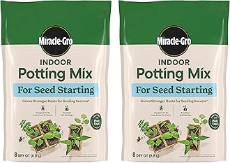 Miracle-Gro Indoor Potting Mix for Seed Starting, For Starting Vegetable, Flower, and Herb Seeds Indoors, Excellent for Cuttings, 8 qt. (2-Pack)