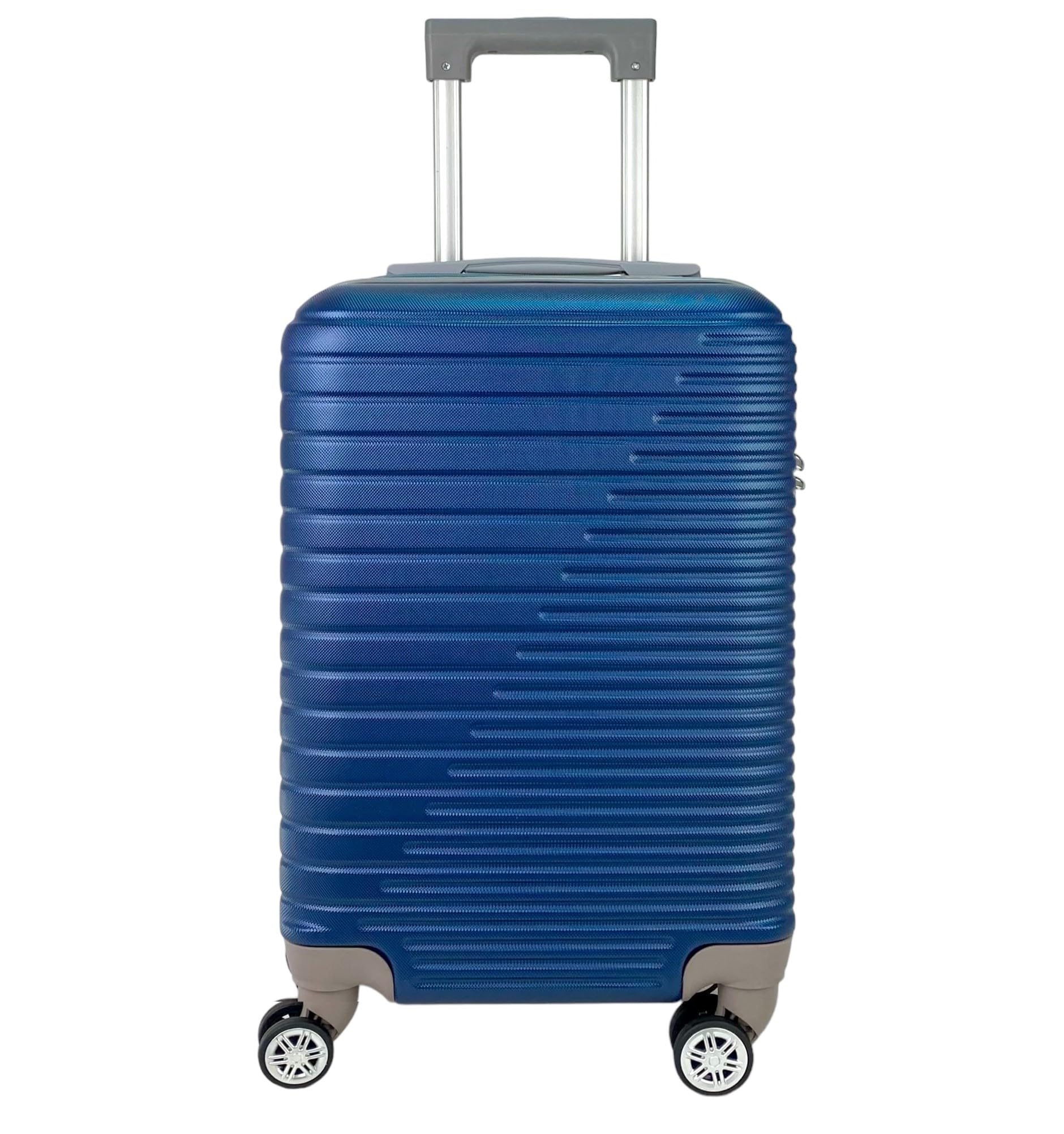 COSHANO Maleta de Cabina Equipaje de Mano Trolley Viaje Avion rígida 4 Ruedas giratorias pequeña 55x35x22cm Compatible con Todas Las aerolíneas (Azul Marino)