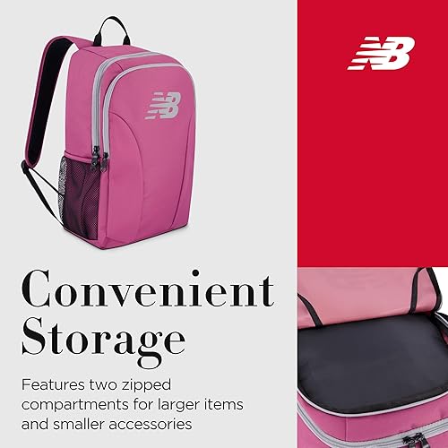 Miniatura 3 de New Balance Mochila para laptop, bolsa de viaje para computadora para hombres y mujeres, 19 pulgadas, Borgoña, Elegante y elegante