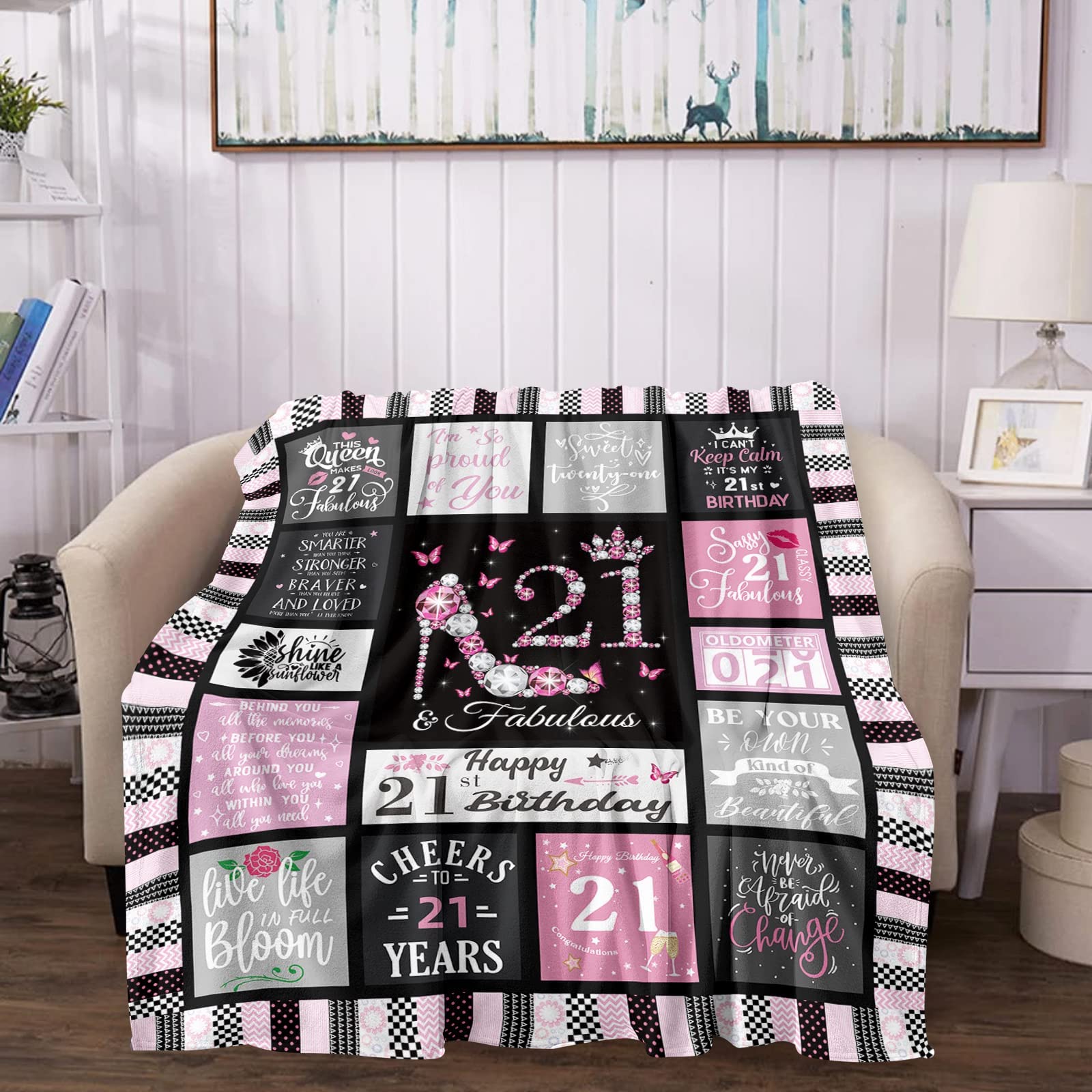21. Geburtstagsdecke Für Sie – 152 X 128 Cm, Weiches Flanell, Perfektes Geschenk Mit Persönlicher Note