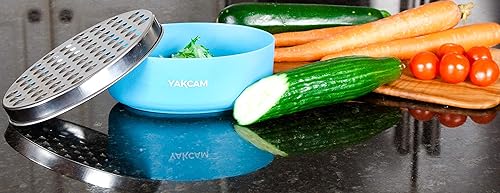 Miniatura 9 de Yakcam Rallador de queso, contenedor de almacenamiento para trituradora de verduras, zester de cítricos, curso y cuchillas finas de acero