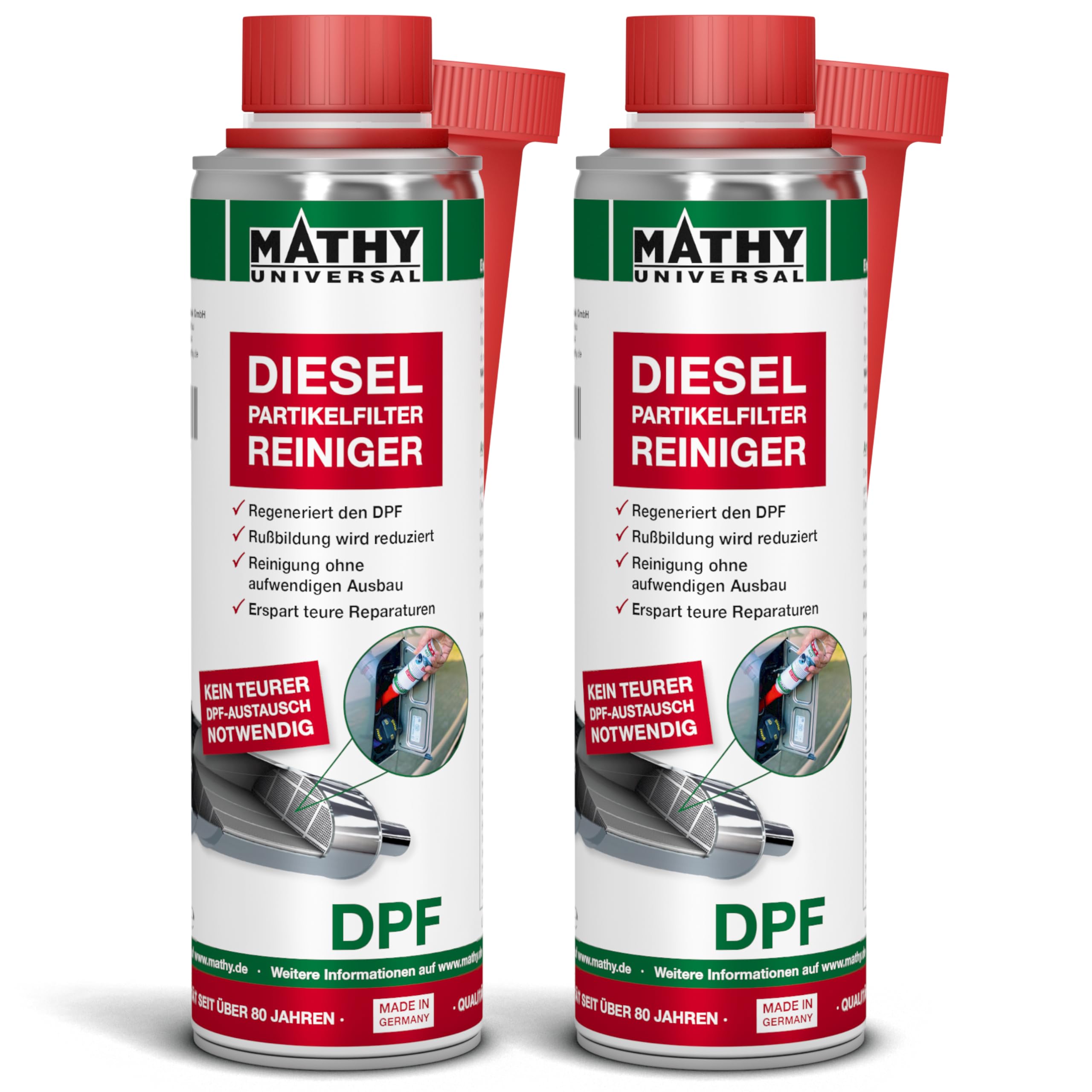 MATHY - DPF Detergente per filtro antiparticolato diesel, 2 x 300 ml