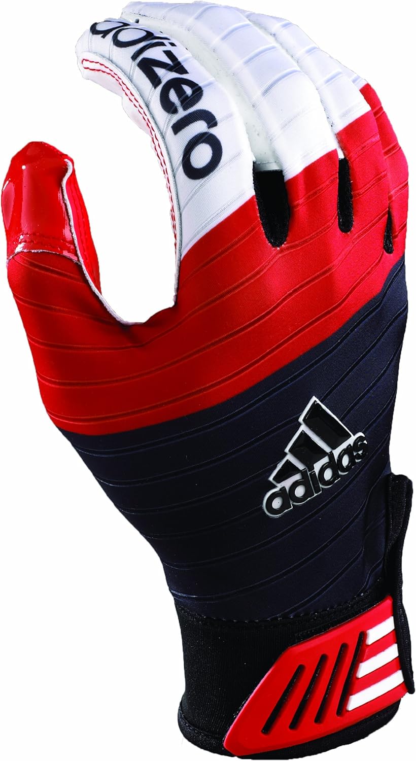 adidas AdiZero Smoke Football Receiver Glove (Black/Red/White, Large