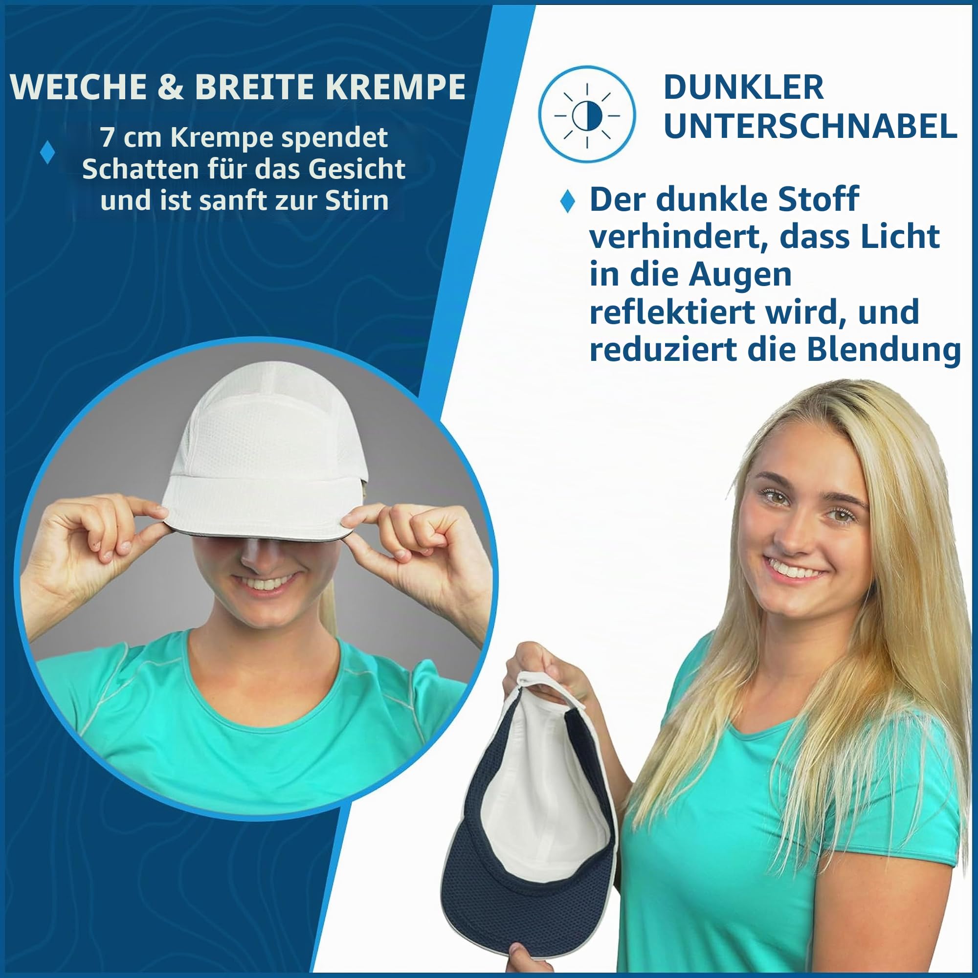 TrailHeads Sommer-Laufmütze für Damen mit weicher Schaumstoffkrempe und reflektierendem Rand, schnell trocknende Kappe mit 5-Panel-Design