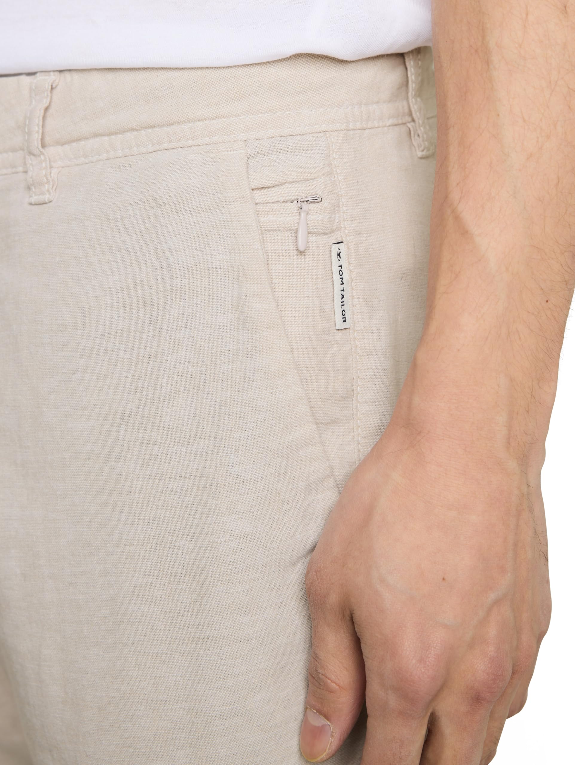 TOM TAILOR Herren TTREGULAR Chino Hose mit Leinenanteil 1051618