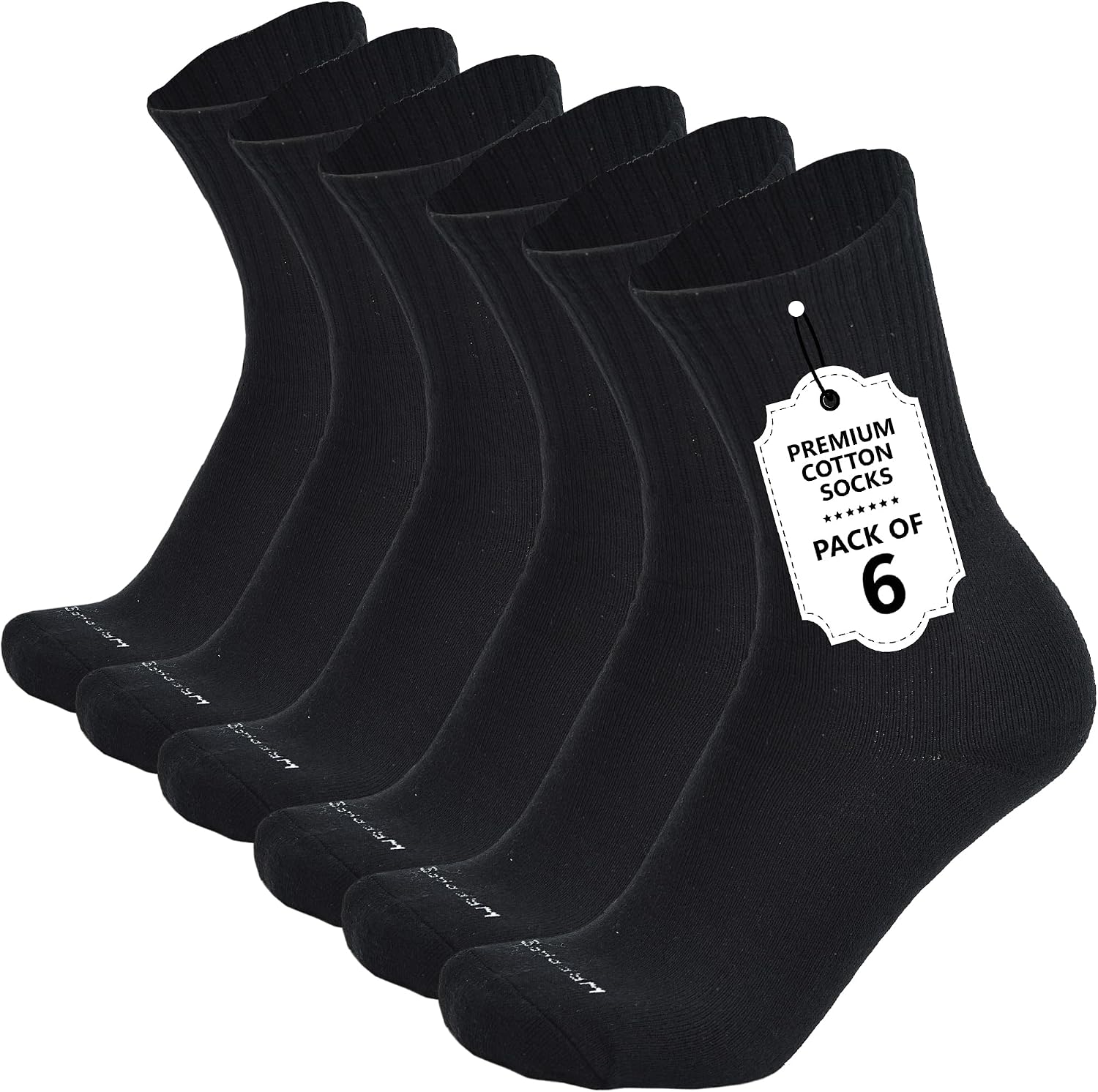 Men’s Cotton Crew Length Socks, Warm Cushioned Work, Business & Formal Socks Sizes 8–10/10–13 3/6 Pairs