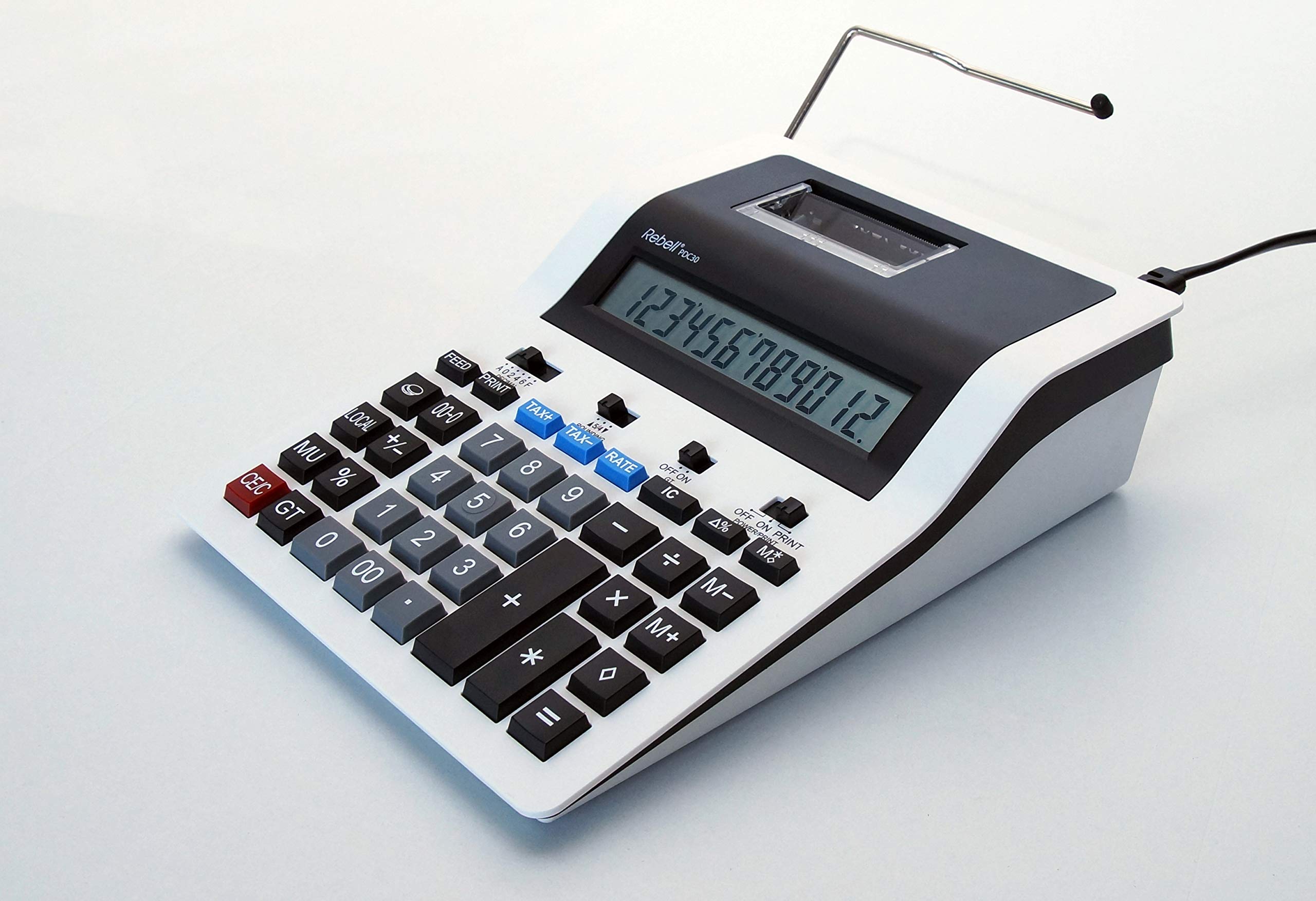 Rebell RE-PDC 30 - Calculadora de impresión, Blanco