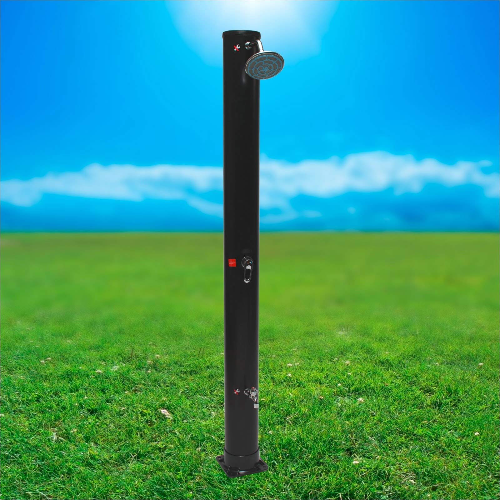Prysznic solarny Basic, 35 l, prysznic ogrodowy, do basenu, na kemping, do użytku na