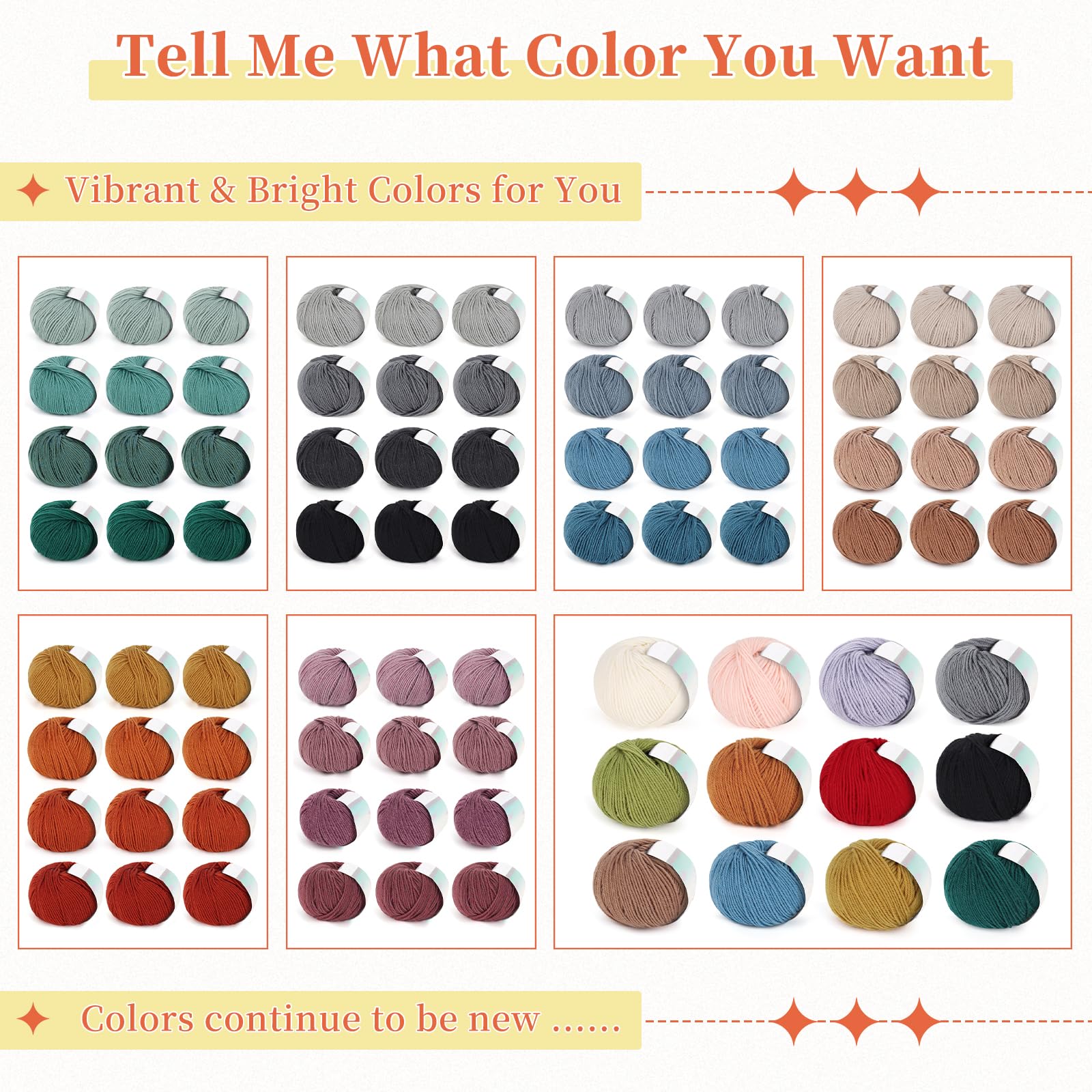 Coopay 600 g (12 x 50 g) di lana per lavorare a maglia e all'uncinetto, in 98% lana vergine e 2% cotone, super morbida, filato per uncinetto, per vestiti, sciarpe, coperte, foulard, arancione