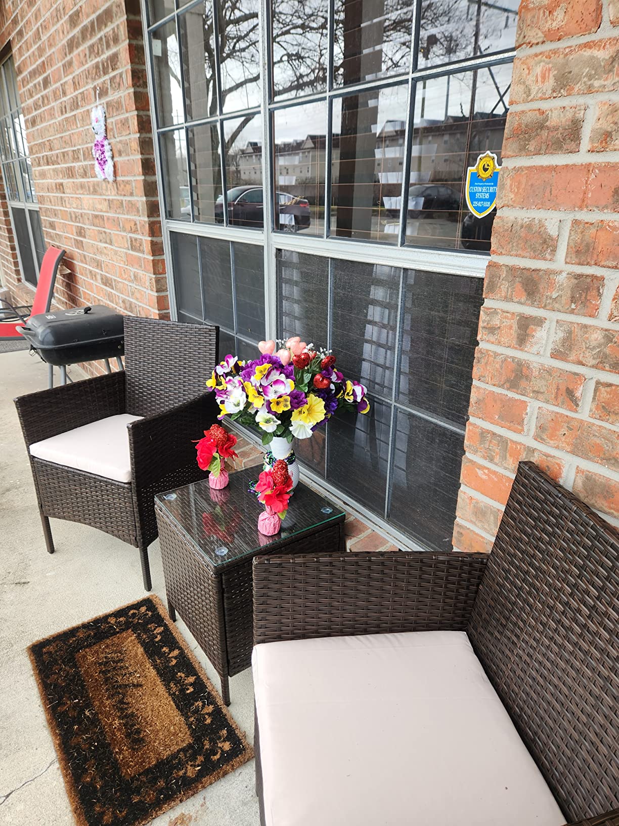 20/mo Finance Greesum 3 Pieces Patio Furniture PE Rattan Wicker