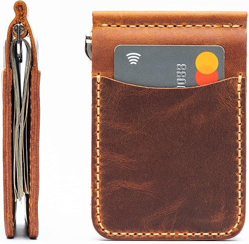 Toros Craft Handmade Slim Money Clip Wallet, Leather Credit Card Holder, Wallet For Men, Minimalist Cash Front Pocket Wallet, Genuine Leather