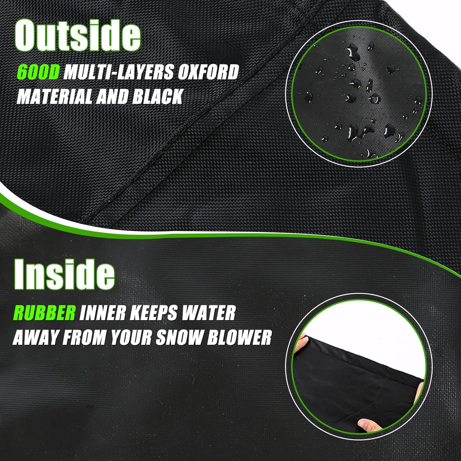 review Snow Blower Cover, 600D Waterproof Heavy Duty Snow Thrower Cover Outside All Weather Dustproof UV Protection Full Cover, Universal fit Most Electric 20-26 inch Two Stage Snow Throwers