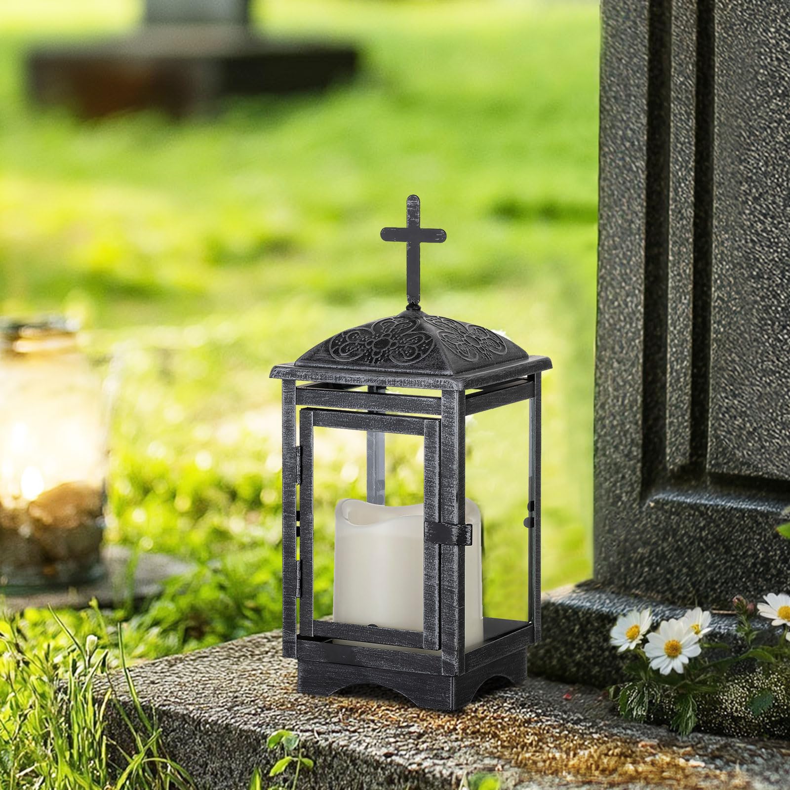 Vaso Di Fiore E Della Lanterna Sulla Pietra Tombale Fotografia Stock Vaso Di Fiore E Della Lanterna Sulla Pietra Tombale Image60319340 - Foto 4
