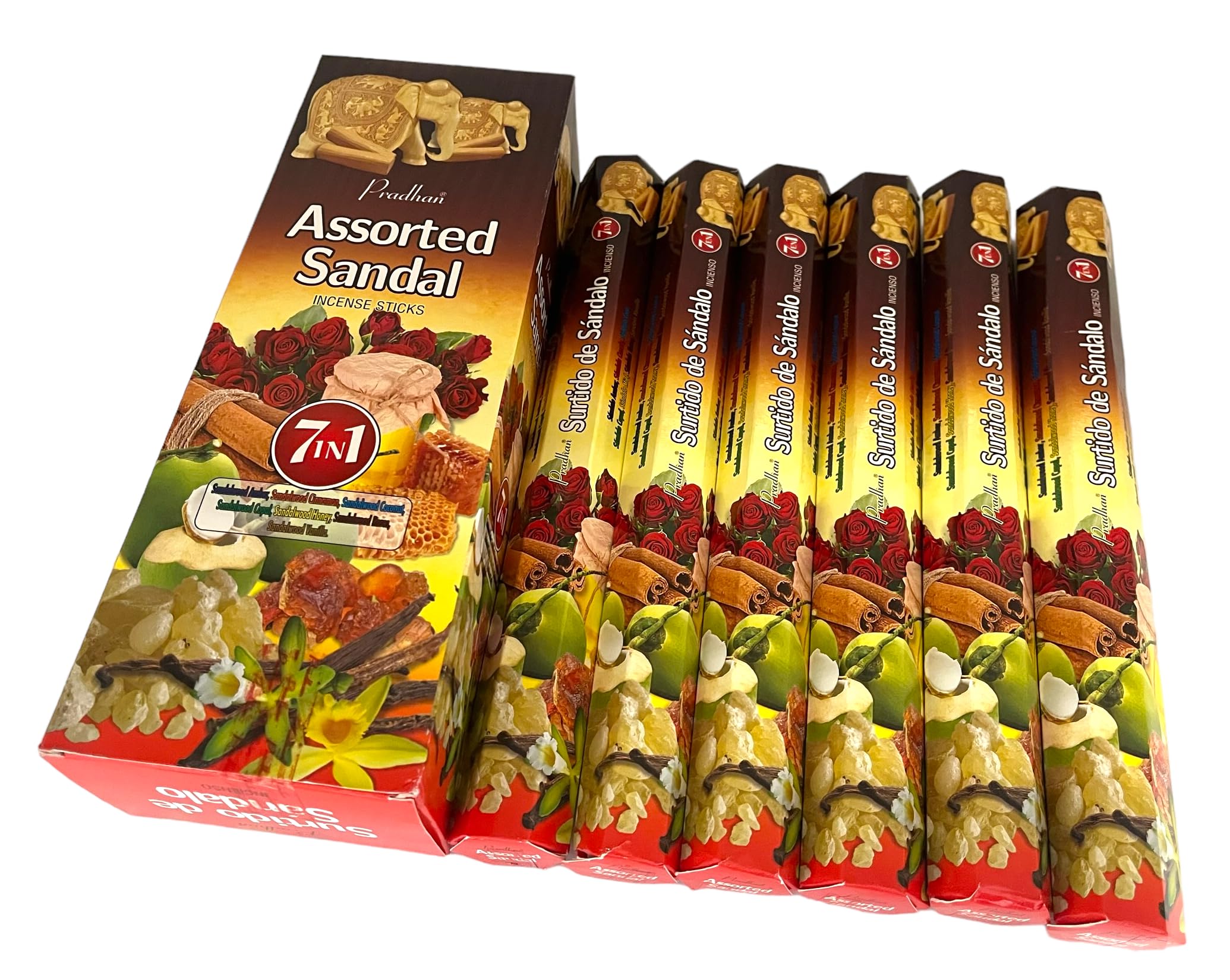 Pradhan - 7 Scents Sampler - Assorted Sandal