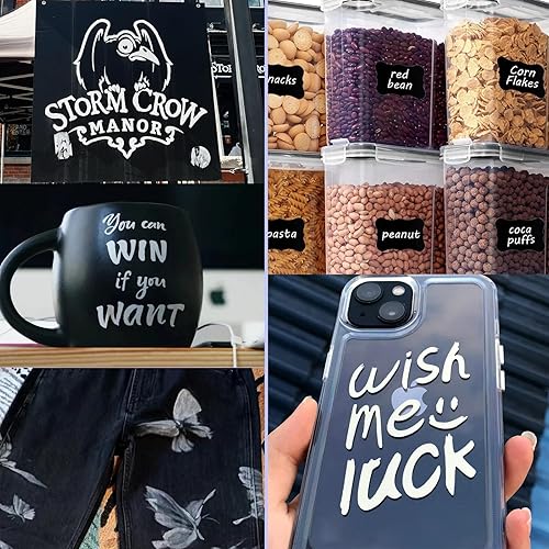 Miniatura 4 de SFAIH Marcadores de pintura acrílica blanca  Marcadores de pintura  Paquete de 8 marcadores acrílicos para pintura de rocas, madera, metal, tela,