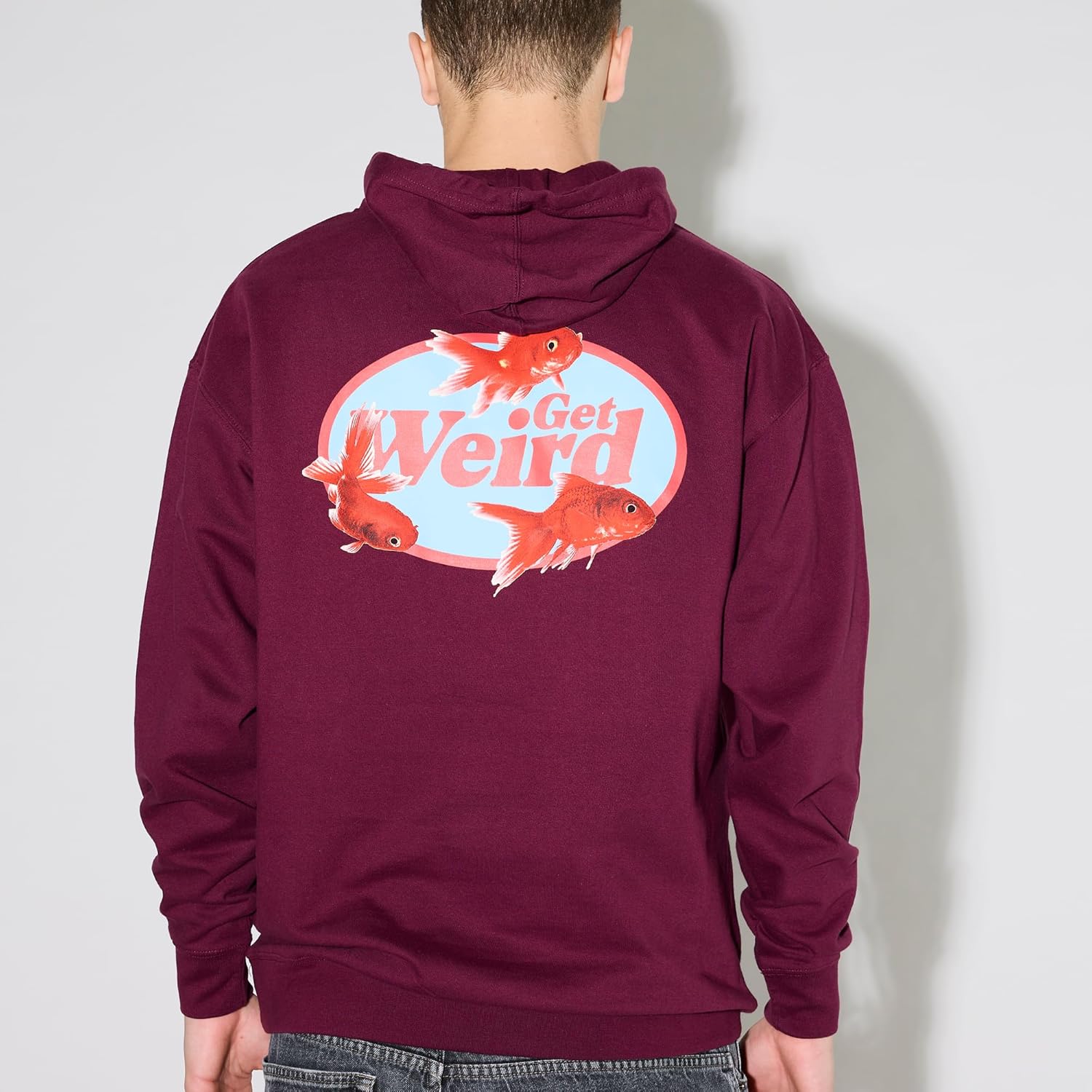 Get Weird unisex-adult Gold Fish Hoodie-red - Image 6