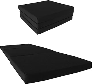 D&D Futon Furniture Black Shikibuton Trifold Foam Beds 3