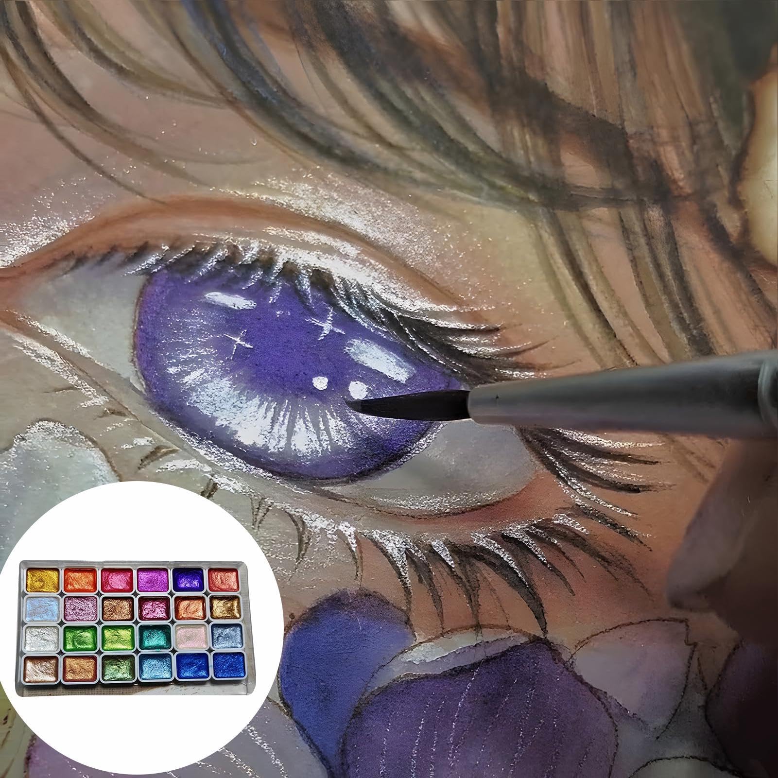 Parelmoer Aquarel Set - Kunst Schilderij Kit Met Iriserende Kleuren Voor Professionele Kunstenaars, Studenten en Beginners