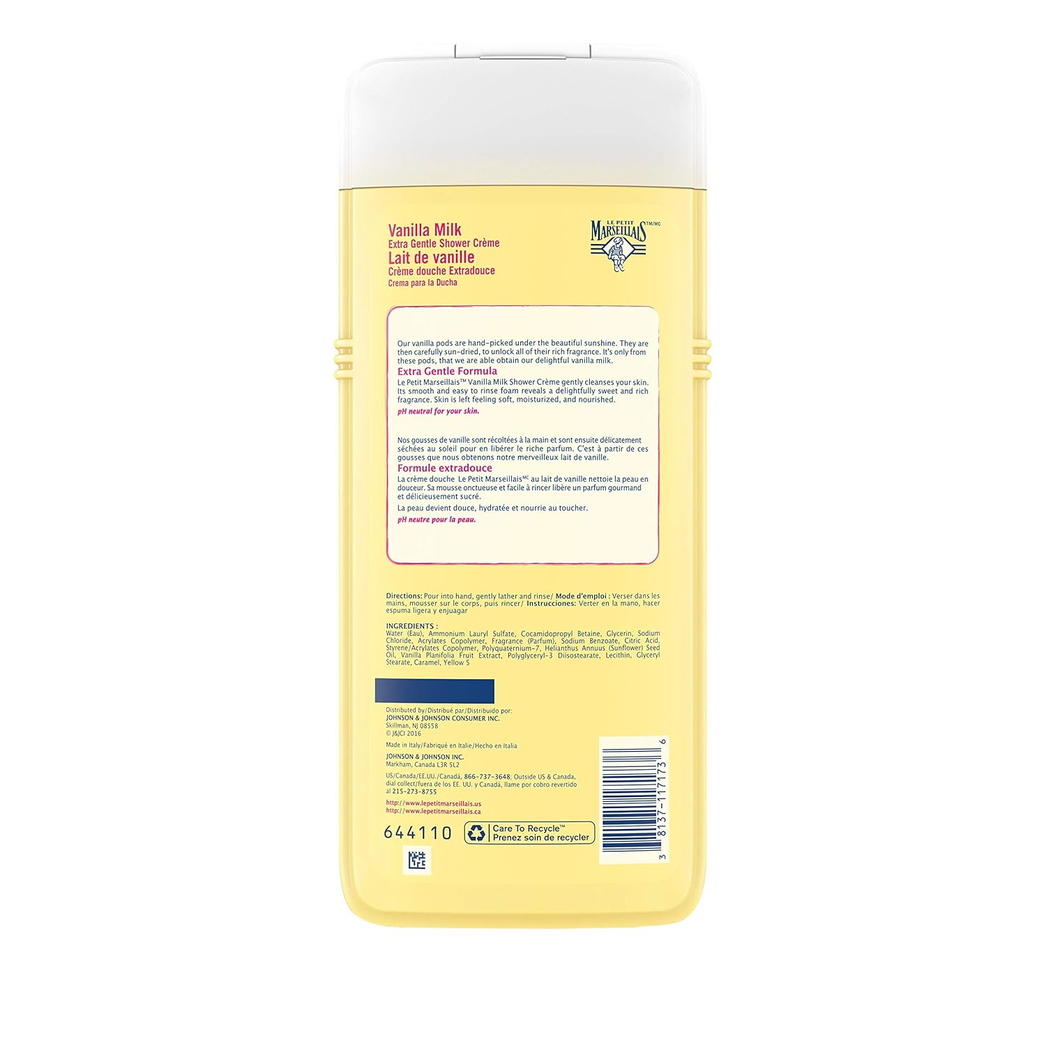 Le Petit Marseillais Extra Gentle Shower Cream, Vanilla Milk, 22 Fluid Ounce - Image 4