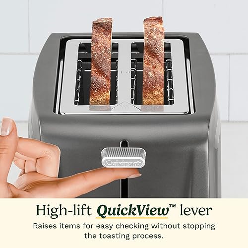 Miniatura 4 de Cuisinart Tostadora de plástico con ranura XL de 2 rebanadas, acero inoxidable, CPT-1200