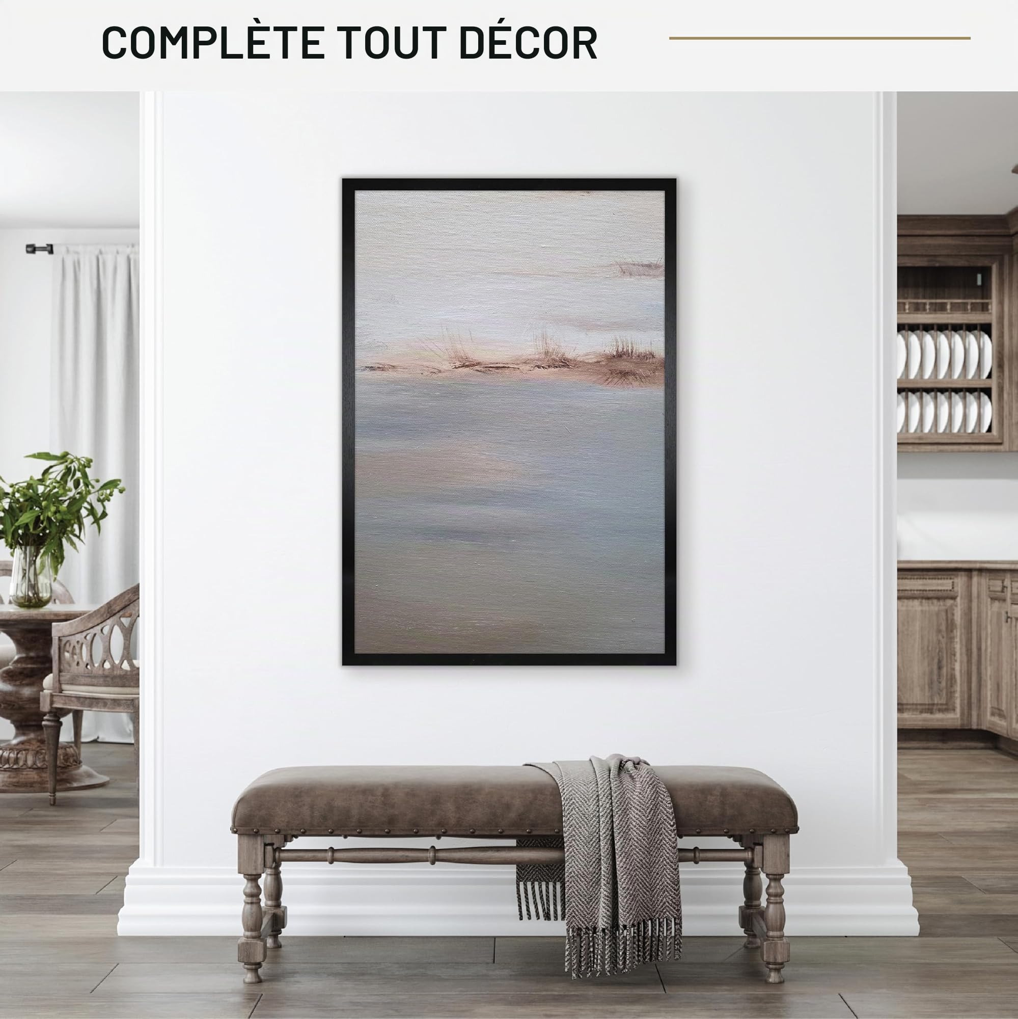 Cadre Poster de Cinéma MCS Studio Gallery 68,6 x 101,6 cm, Aspect Bois Noir, Bois MDF, Fixation Murale Verticale et Horizontale, Grand Cadre Photo pour Affiches de Films et Œuvres d'art (Lot de 1)