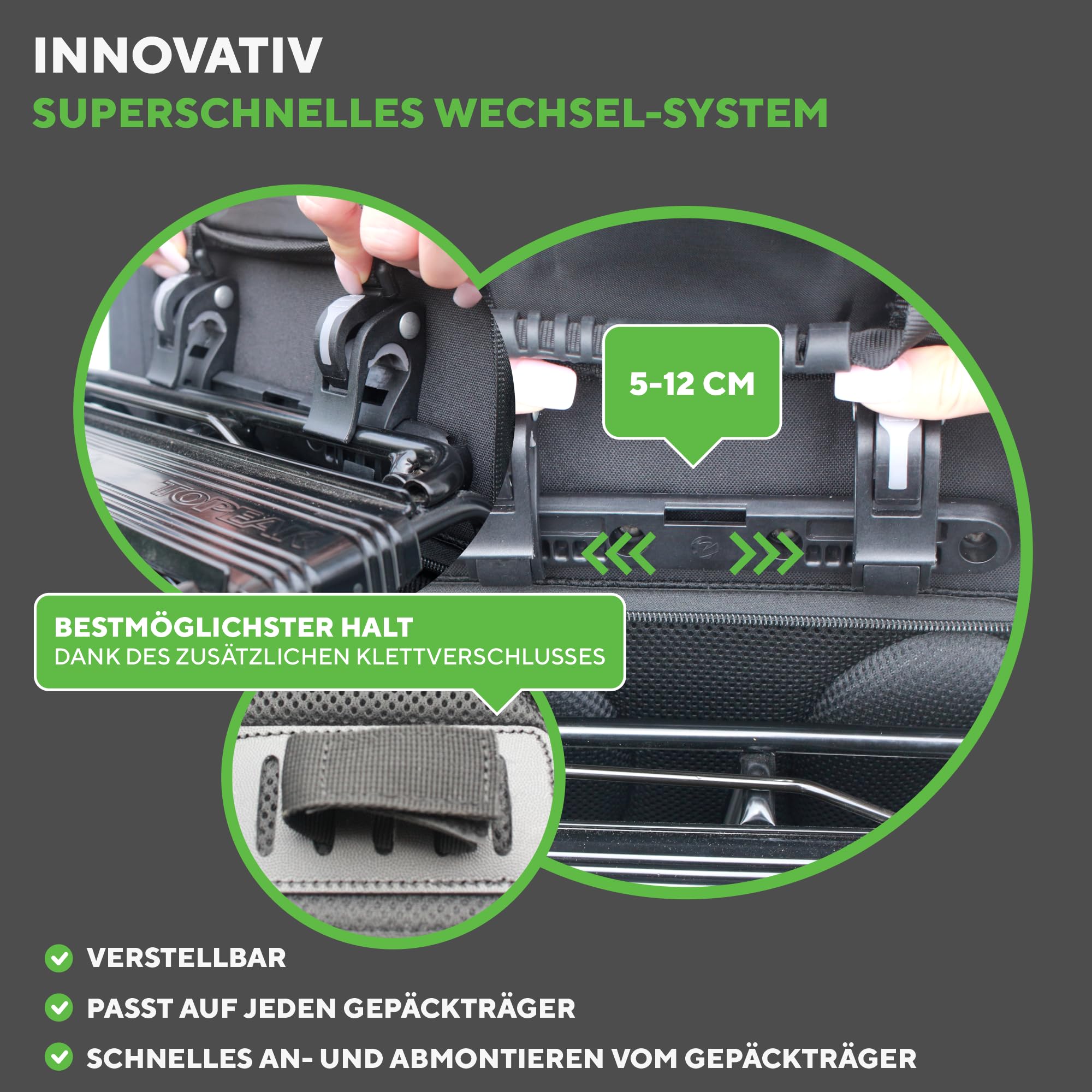 3 in 1 Fahrradtasche Wasserdicht - 28L - Kombi Rucksack & Umhängetasche - Gepäckträgertasche für Fahrrad - TPU600 Material - Integrierte Laptoptasche - Schnellmontage an Gepäckträger