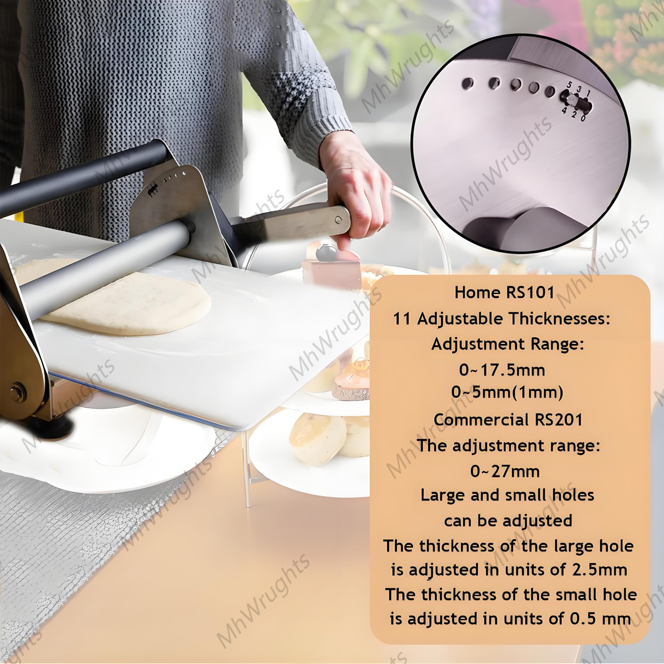 Máquina laminadora de masa plegable, laminadora manual de acero inoxidable, grosor ajustable, equipo de panadería comercial plegable