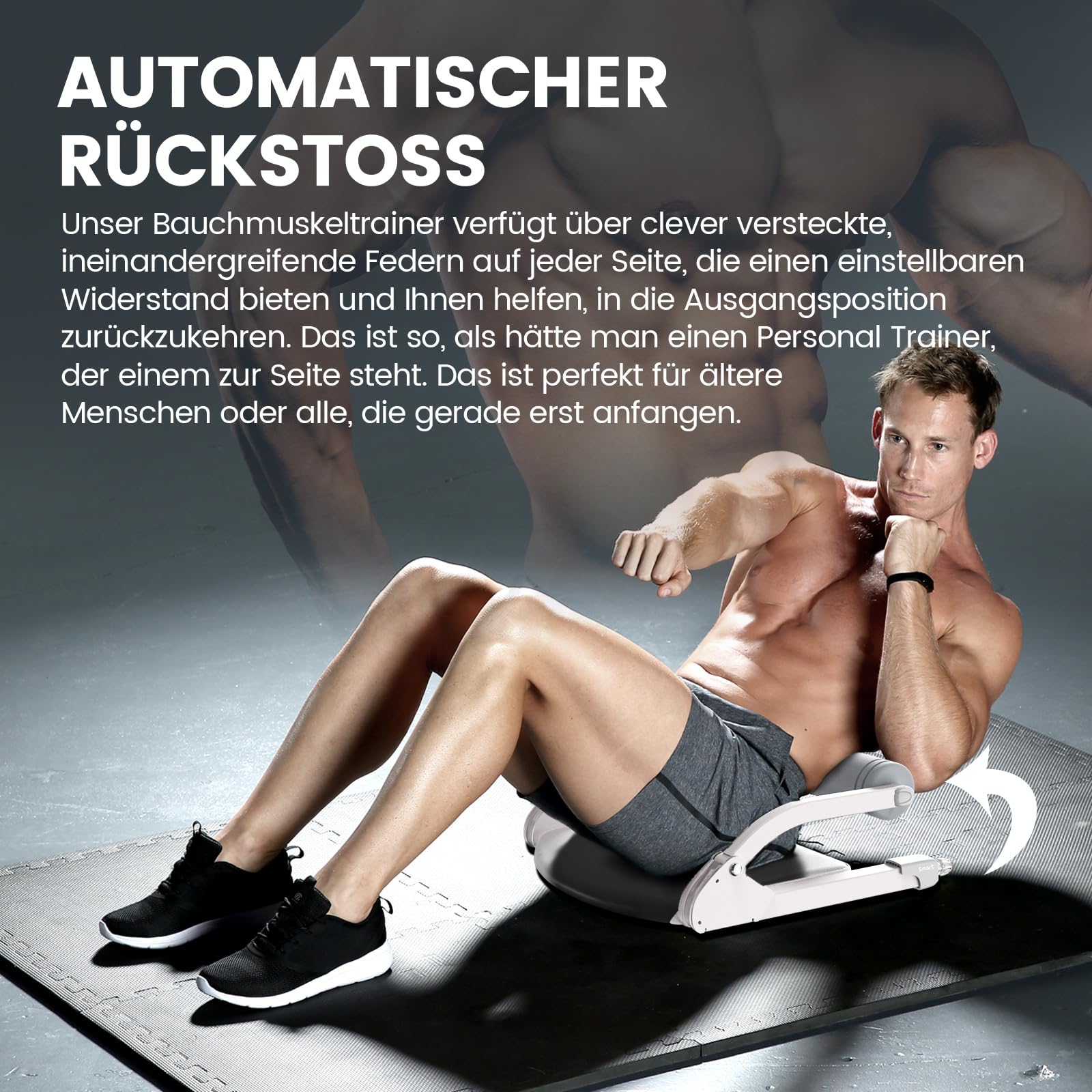Wonder Core Smart, Bauchmuskeltrainer, Bauchmuskeltrainer, Sit-Up-Maschine & Trainingsgeräte, Bauchmuskel-Crunch-Maschine für Bauchtraining, Bauchmuskeltrainer für Heim-Fitnessstudio
