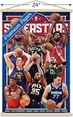 Miniatura 10 de Trends International NBA League - Póster de pared con marco magnético de Superstars 23