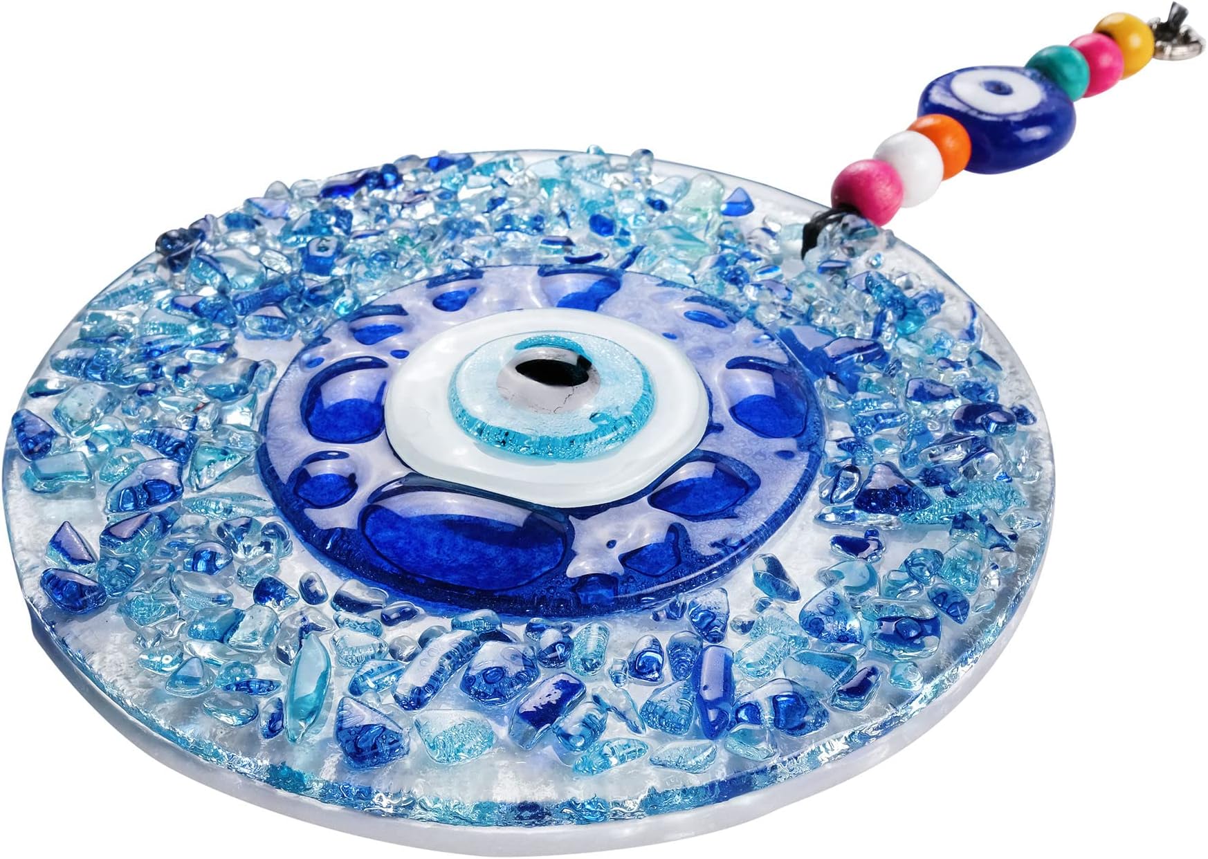 Mosaic Evil Eye Decor Home Wall Hanging 5.1" Glass Handmade Turkish Nazar
