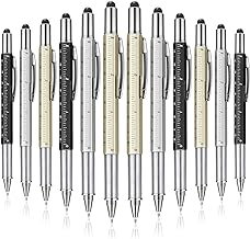 Honoson 30 Pcs Father's Day Multi Tool Pens Gift Pen Bulk for Men 6-in-1 Multitool Pen with Ruler, Level Gauge, Ballpoint, Stylus, Screwdrive Multifunction Birthday Gifts (Multi Color)