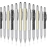 Honoson 30 Pcs Tool Pen for Men Gift 6-in-1 Multitool Tech Tool Pen with Ruler, Level Gauge, Ballpoint, Stylus, Screwdriver and Slotted Screwdriver Multifunction Gift for Him Dad Father Day